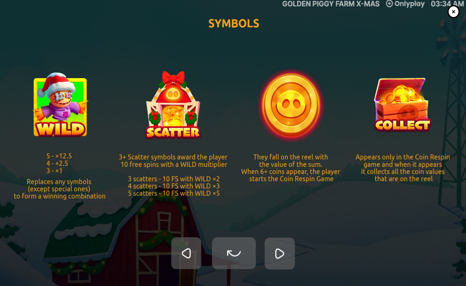 golden piggy farm xmas paytable 2