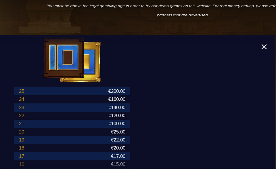 gonzos gold paytable 9