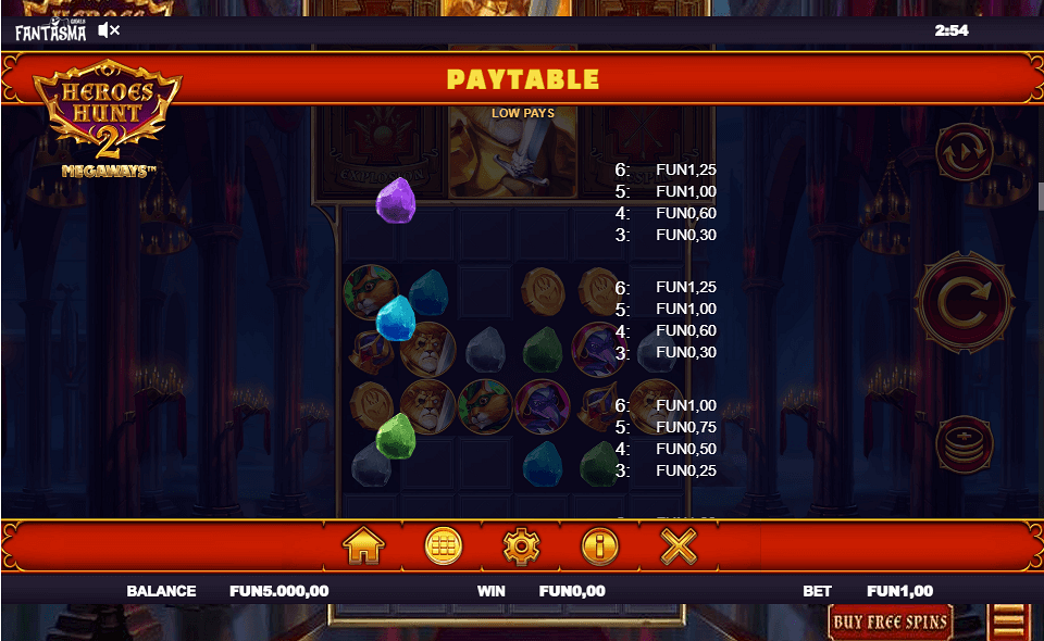 heroes hunt 2 paytable3