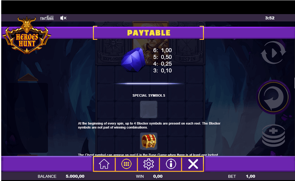 heroes hunt paytable4