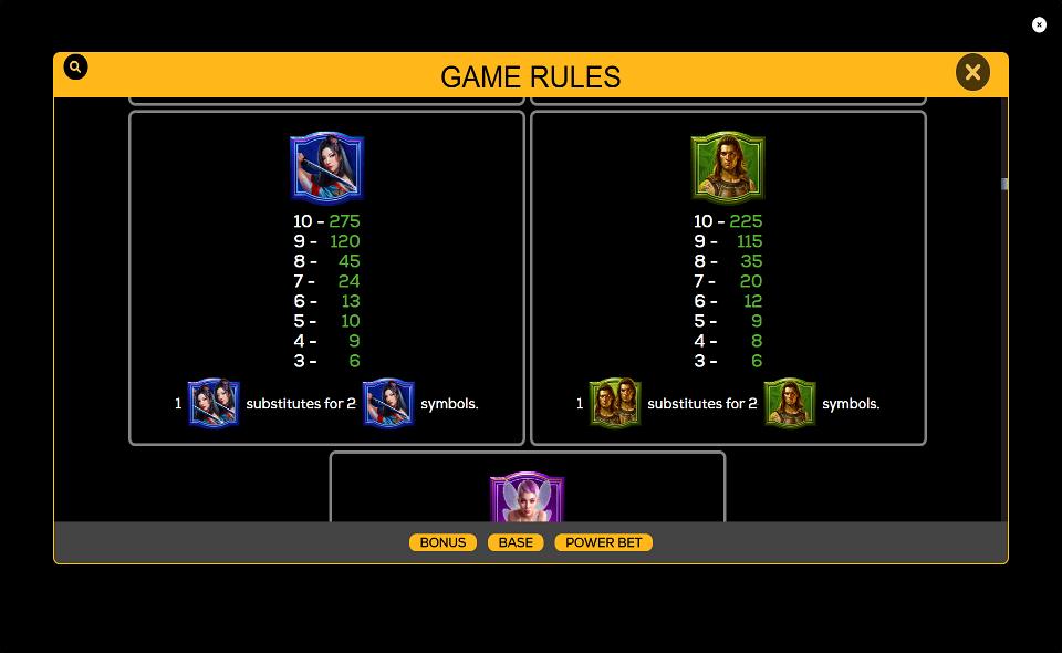 high 5 heroes paytable 2