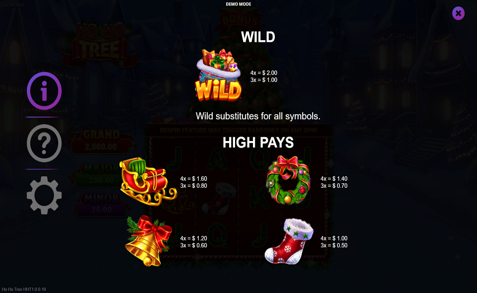 ho ho tree paytable 1