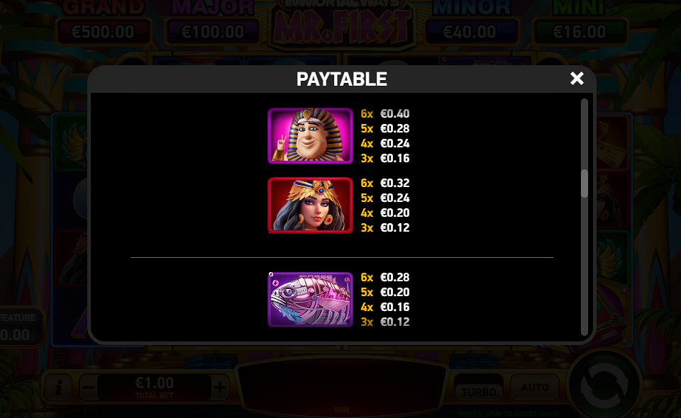 immortal ways mr first paytable 1