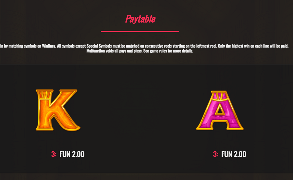 iron dog studio cleopatras fortune paytable 2