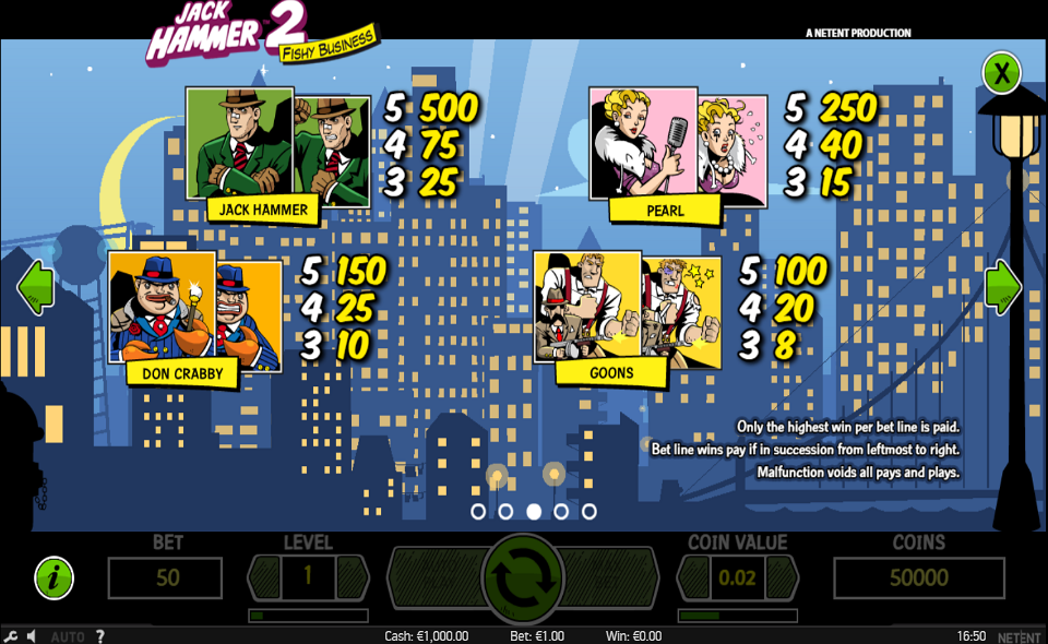 jack hammer 2 paytable 1