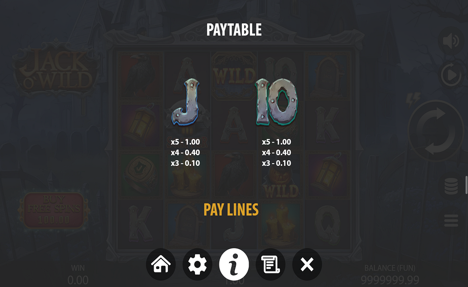 jack o wild paytable 4