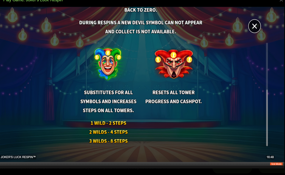 jokers luck respin paytable 3