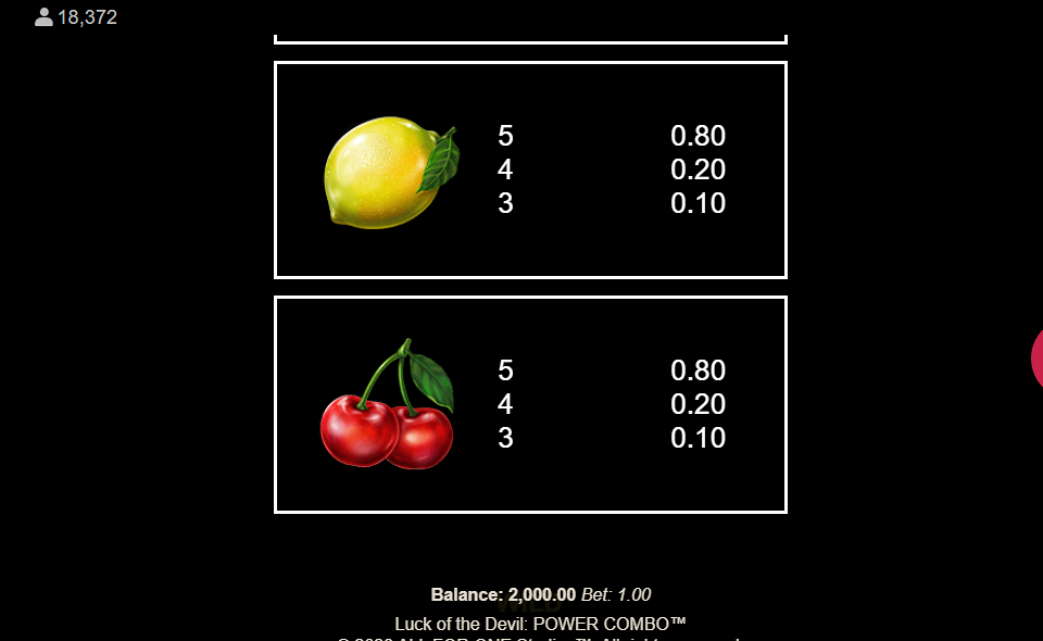 luck of the devil power combo paytable 5
