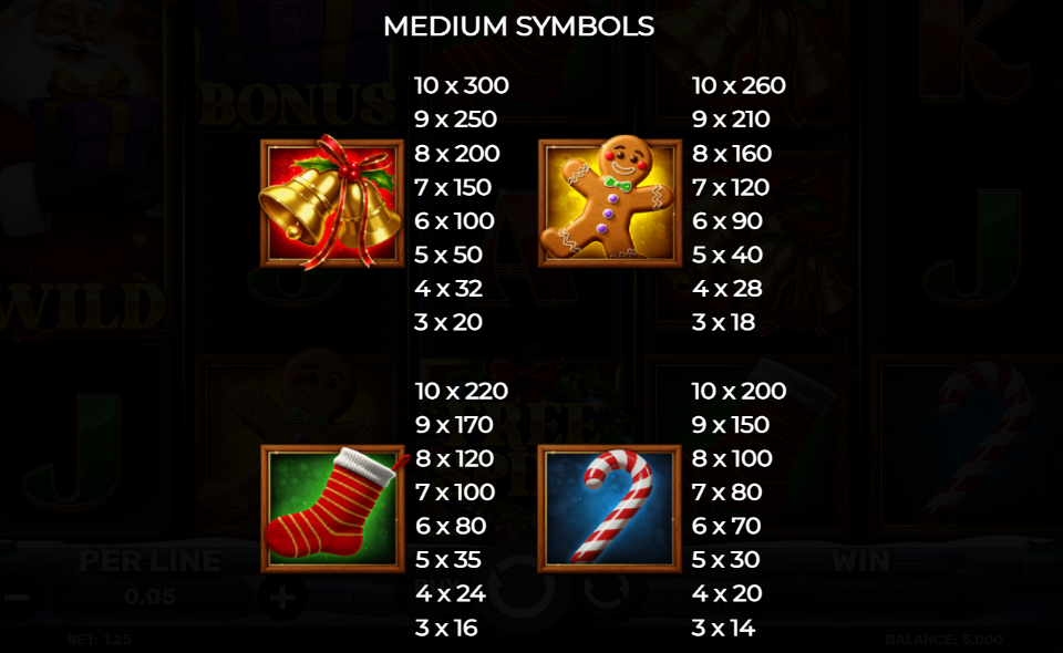 majestic santa paytable 1