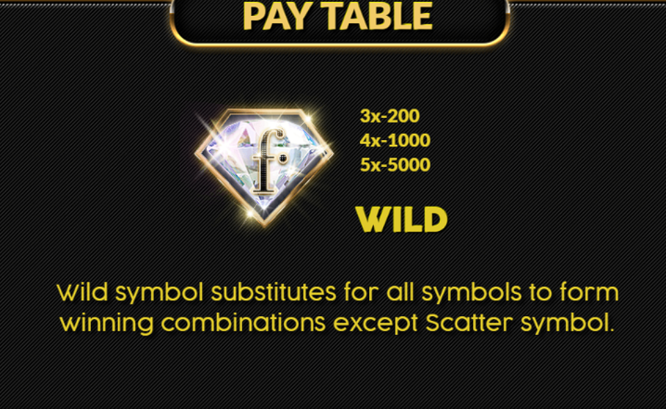 mega diamonds paytable 1