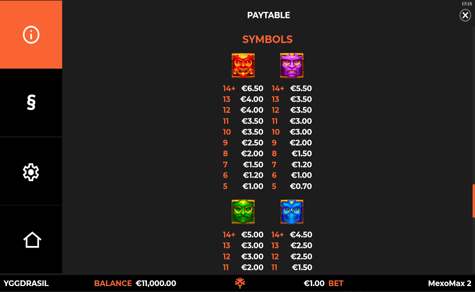 mexomax 2 wildenergy multimax paytable 1