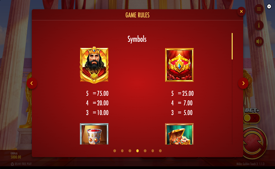 midas golden touch 3 paytable 2