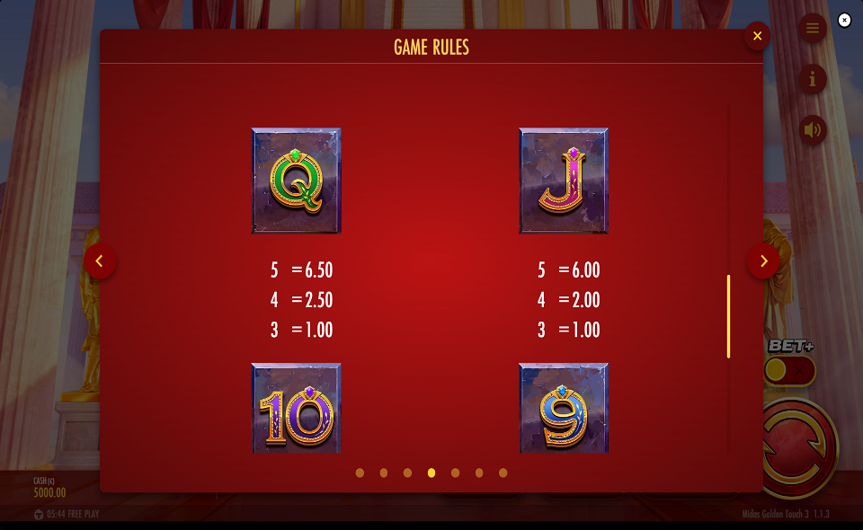 midas golden touch 3 paytable 5