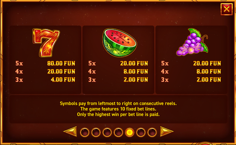 mighty crown legacy of mars paytable 1