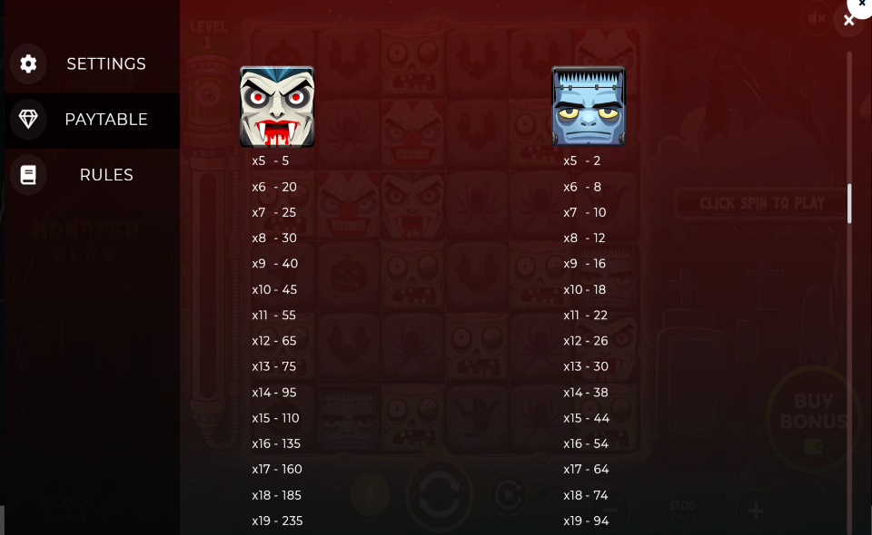 monster blox paytable 1