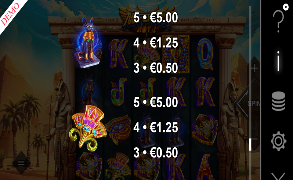 nefertiti hot 1 paytable 3