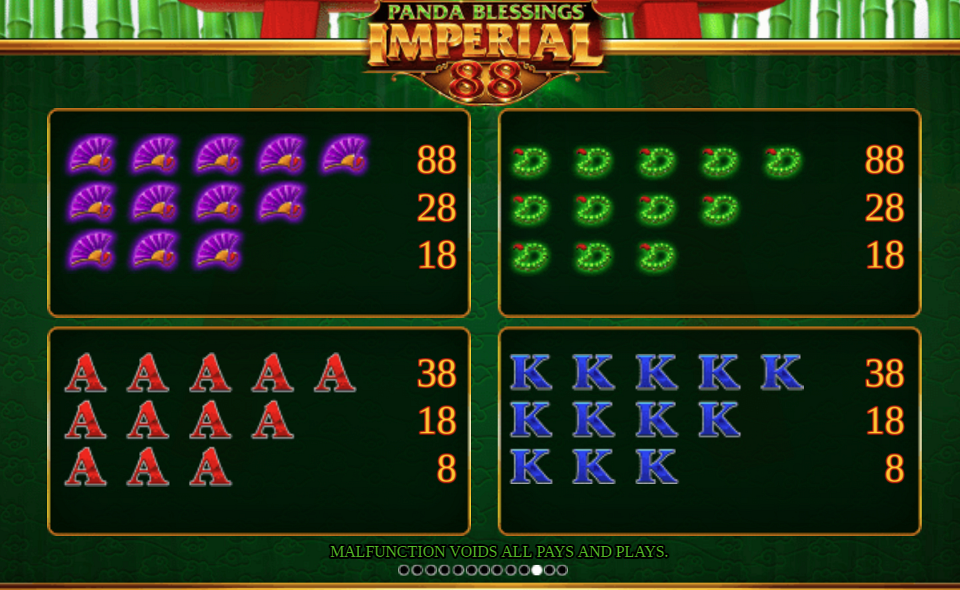 panda blessings paytable 2