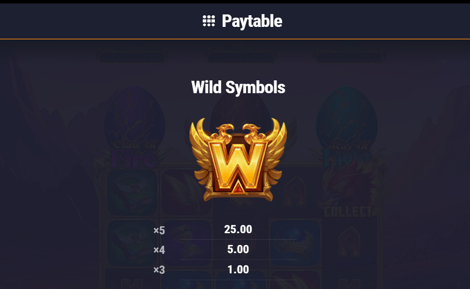 phoenix infernal win paytable 1