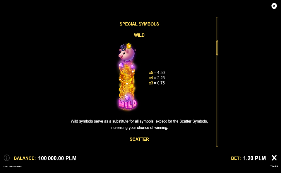 piggy bank bonanza paytable 2