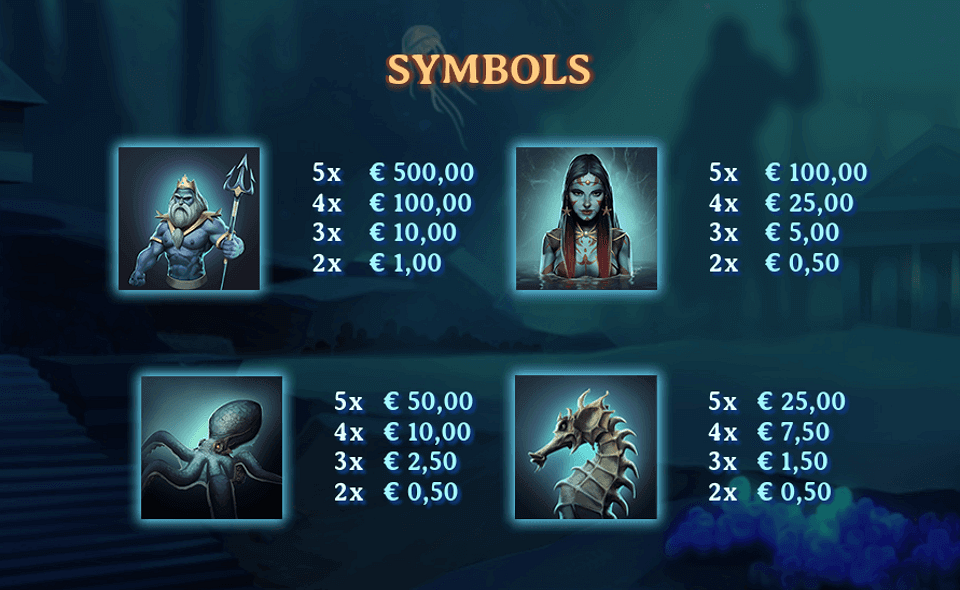 poseidon xtreme paytable