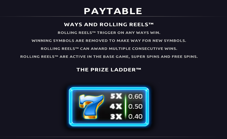 prize ladder paytable 1