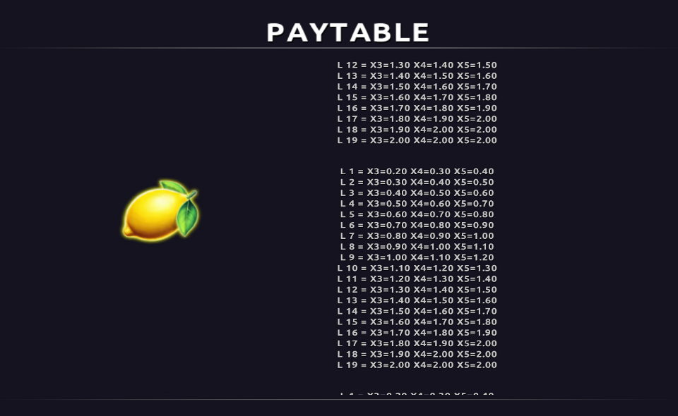 prize ladder paytable 8