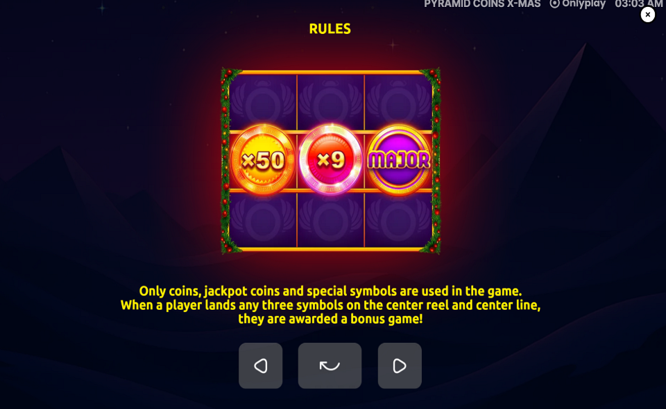 pyramid coins xmas paytable 1