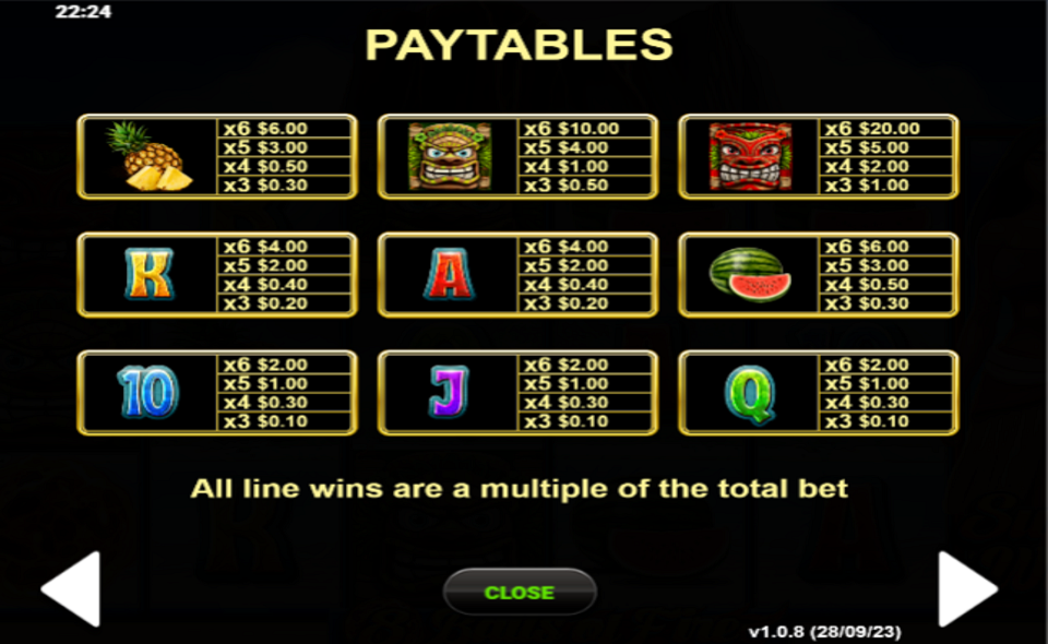 reflex gaming 8 balls of fire paytable