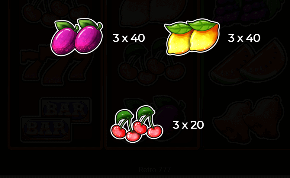 retro 777 paytable 3