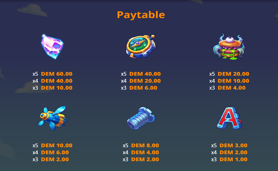 rocketrun the mank aliens protocol paytable 1