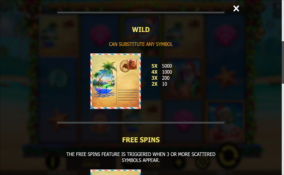 santa summers paytable 2