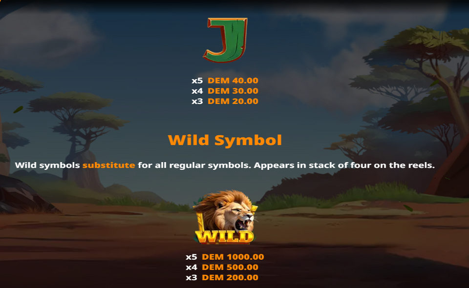 serengeti sunrise hold and earn paytable 2