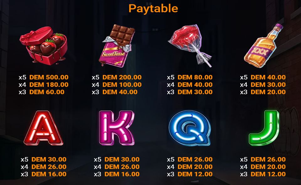snack me up paytable 1