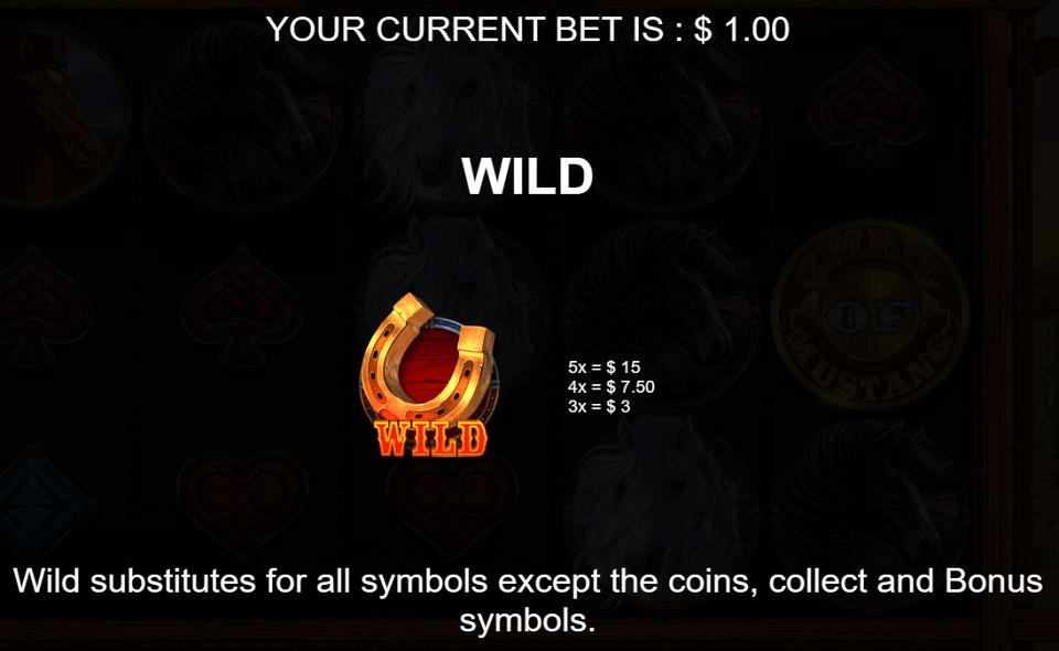 spirit of mustang paytable 1