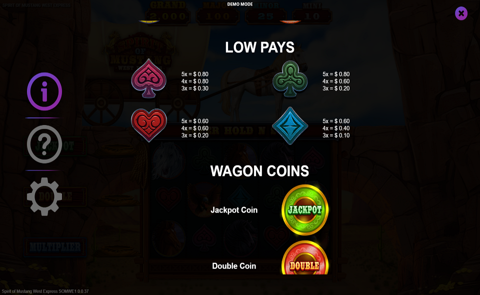 spirit of mustang west express paytable 2