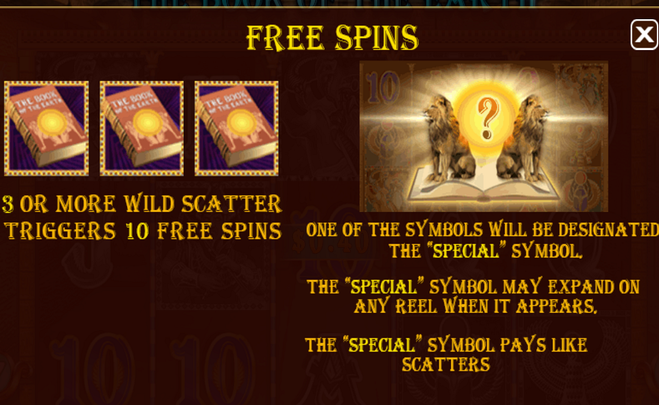 the book of the earth paytable 1