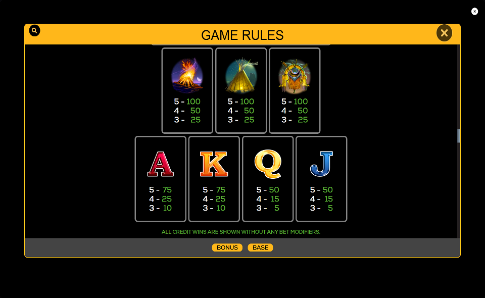 thundering buffalo golden stampede paytable 2