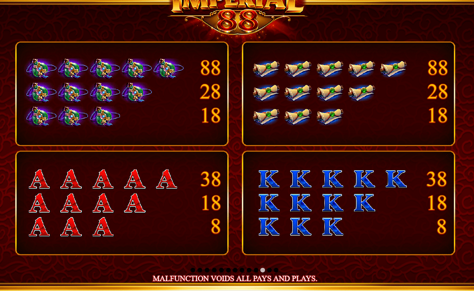 tiger lord imperial 88 paytable 2