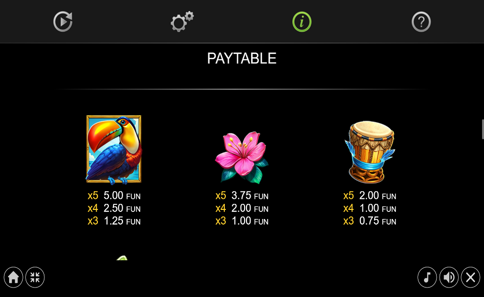 tiki tiki boo boo paytable 2