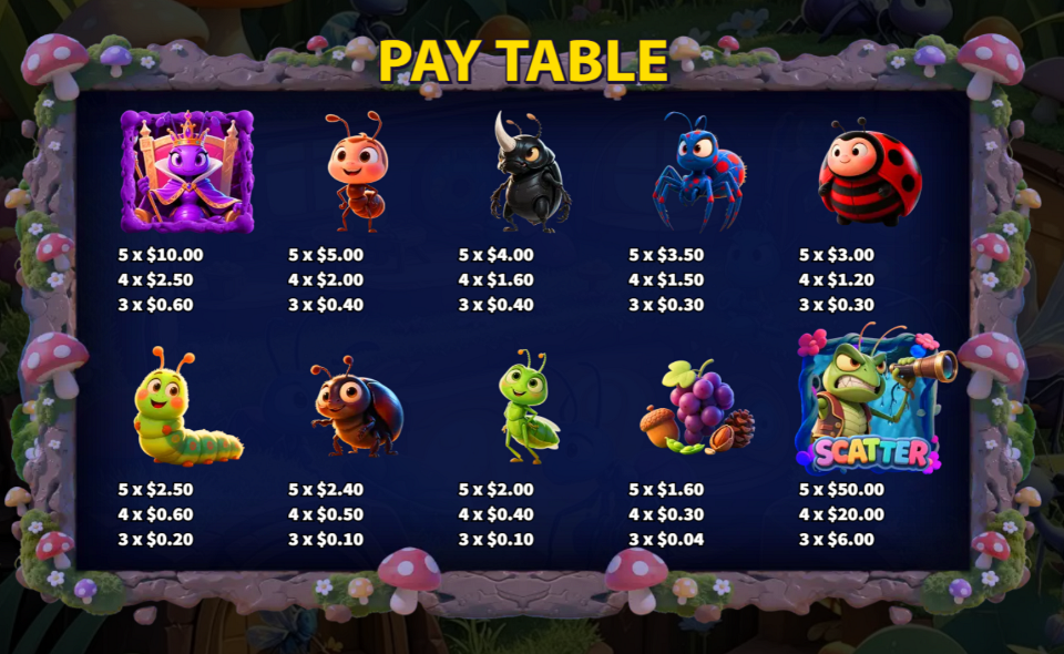 tiny warriors paytable 1