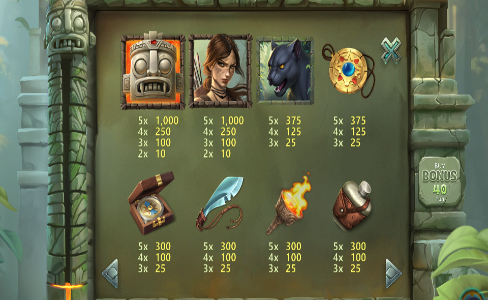 totem flame paytable 1