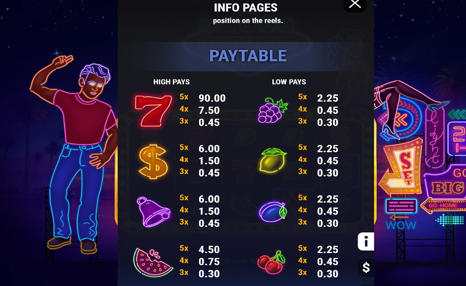 vegas kingmaker 40 paytable 2