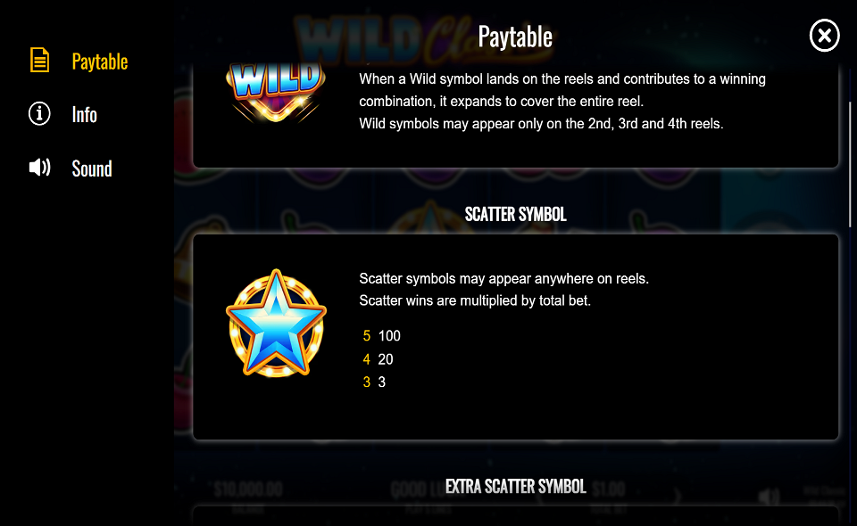 wild classic paytable 1