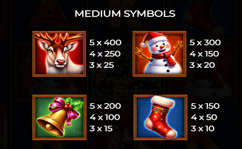 wild xmas hold and hit paytable 2