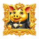 101 diamonds golden pig symbol icon