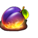 10 fire fruits burning plum symbol icon