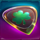 24k gold shamrock on clover symbol icon