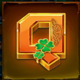 24k gold shamrock on q symbol icon