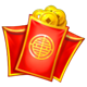 3 fortune pandas red envelopes symbol icon