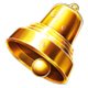 3 frozen crowns gold bell symbol icon